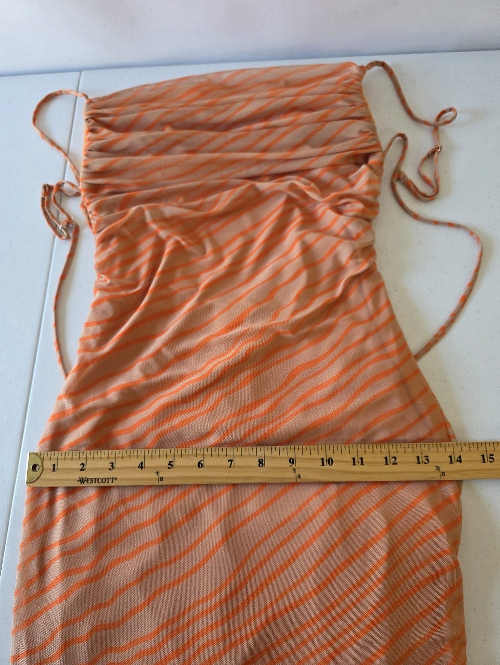 Zara Tulle Mesh Open Back Maxi Dress Size S Spaghetti Strap Stretch Party Y2K - Picture 11 of 15